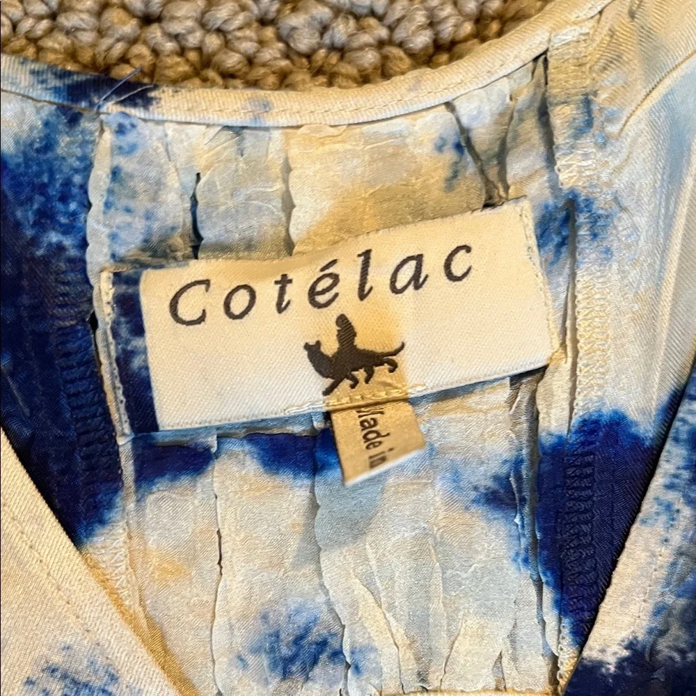 Cotelac Blue and White tie-dye top - Picture 2 of 4